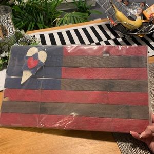 Handmade patriotic flag wall decor